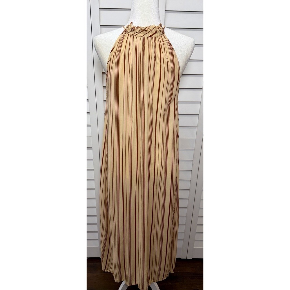 Natalie Martin Marlien Striped Maxi Halter Dress Revolve Women's Size Medium - Picture 7 of 7